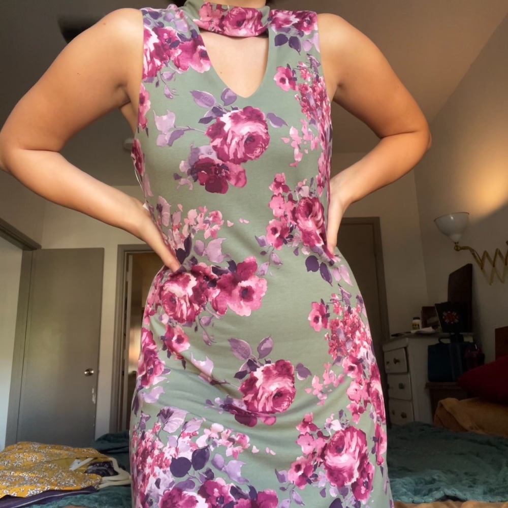 Green Floral Dress